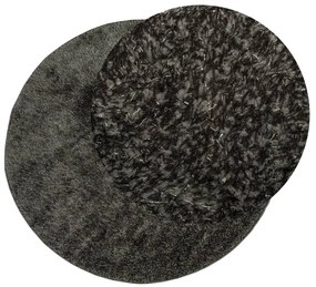 Tapete de pelo alto aspeto brilhante ISTAN Ø 100 cm antracite