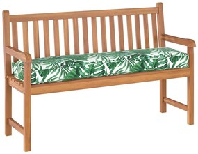 vidaXL Almofada de palete para banco Padrão de folhas 150 x 40 x 8 cm