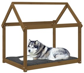 Cama para cães 111x80x100 cm pinho maciço castanho mel