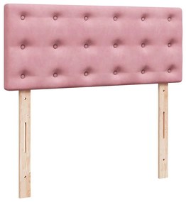 Estrutura de cama otomana com colchão 120x200 cm veludo rosa