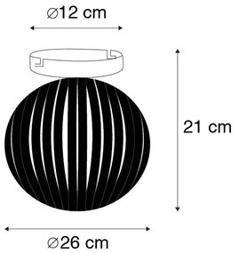 Candeeiro de teto moderno preto 26 cm - Zoë Moderno