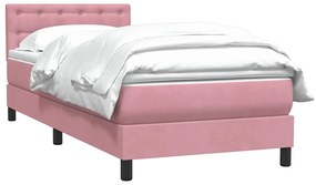 Cama com molas/colchão 100x220 cm veludo Rosa