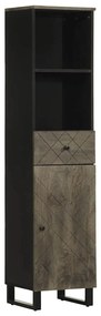 vidaXL Armário de casa de banho 38x33x160 cm mangueira maciça preto