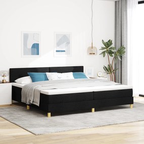 vidaXL Cama Box Spring com Colchão Preta 200x200 cm Tecido