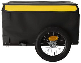 Reboque para bicicleta 30 kg ferro preto e amarelo
