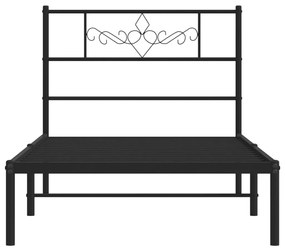 Estrutura de cama com cabeceira 100x190 cm metal preto