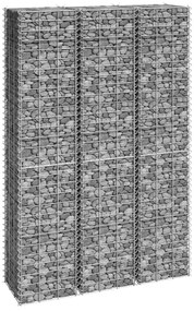 151250 vidaXL Canteiro/gabião elevado 3 pcs 30x30x150 cm ferro