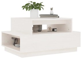 Mesa de centro 80x55x40,5 cm madeira de pinho maciça branco