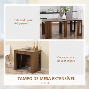 Mesa de Jantar Extensível para 4-6 Pessoas com Lateral Abatível Mesa A