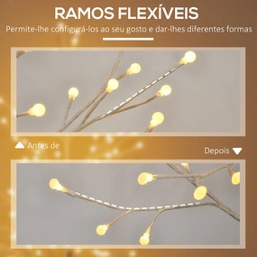 Árvore Sintética Altura 150cm com 120 Luzes LED IP44 Ajustável em 3 Modos Ramos Flexíveis e Base de Candeeiro Árvore de Decoração de Natal para Interi