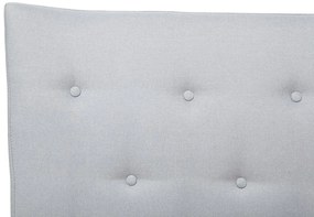 Cama de casal em tecido cinzento claro 180 x 200 cm SAVERNE Beliani