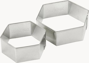 Cortadores de bolachas hexagonais em metal Soccer Baking, conjunto de 2