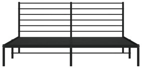 Estrutura de cama em metal com cabeceira 180x200 cm preto