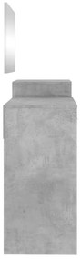 Conj. de toucador 3 pcs derivados de madeira cinzento cimento