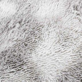 Tapete shaggy de pelo alto NAVARRA 160x160 cm cinzento-claro