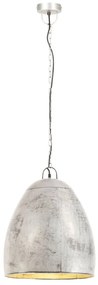 Candeeiro suspenso industrial redondo 25 W 42 cm E27 prateado