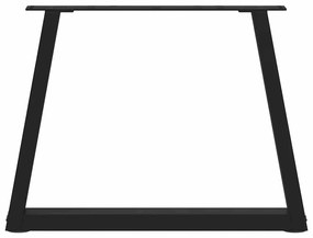 Mesa de jantar pernas 2 pcs forma de V 50x(42-43,3)cm aço preto