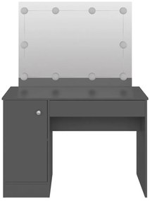 Mesa de maquilhagem c/ LEDs 110x55x145 cm MDF cinzento