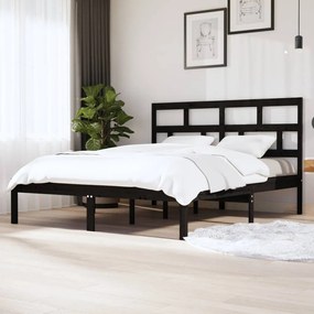 3101237 vidaXL Estrutura de cama super king 180x200 cm madeira maciça preto