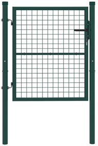 Outsunny Porta de Jardim 97x150 cm Porta para Vedação de Barra de Aço com Puxador Fechadura e 3 Chaves para Exterior Pátio Verde