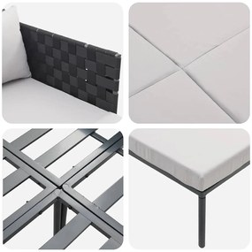 Espreguiçadeira vidaXL com Almofadas para 2 Pessoas Cinza 115x153x69,5