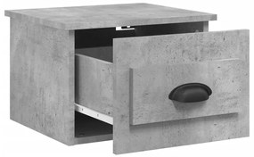 Mesa de cabeceira de parede 41,5x36x28 cm cinzento cimento