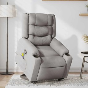 Poltrona elevatória de massagens tecido cinzento-nublado