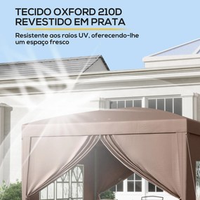 Tenda de Jardim com Paredes Laterais Amovíveis Janelas Porta com Fecho