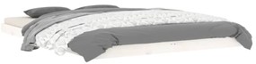 Estrutura de cama 140x200 cm madeira de pinho maciça branco