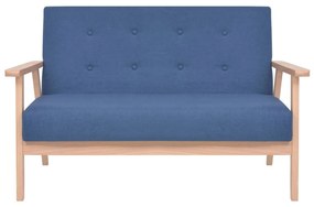 Conjunto de sofás 2 pcs tecido azul