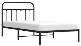 Estrutura de cama com cabeceira 107x203 cm metal preto