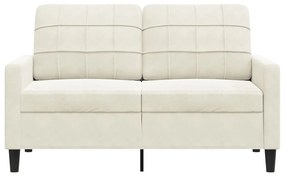Sofá de 2 lugares veludo 120 cm cor creme