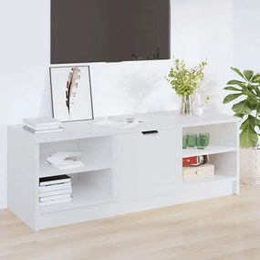 vidaXL Móvel p/ TV 102x35,5x36,5cm madeira processada branco brilhante