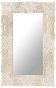 321633 vidaXL Espelho 80x50 cm madeira de mangueira maciça branco