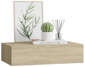 Prateleira de parede com gaveta MDF 40x23,5x10 cm cor carvalho