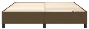 Estrutura de cama sem colchão 180x200 cm tecido castanho-escuro