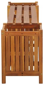 Banco de jardim com 2 vasos 150x30x40 cm madeira acácia maciça