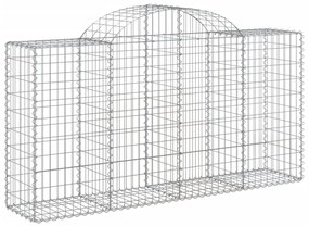 Cestos gabião arqueados 3pcs 200x50x100/120cm ferro galvanizado