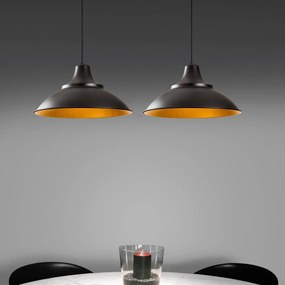 Candeeiro de Teto Saglam – Preto e Dourado – 62 x 30 cm