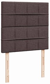 Cama com molas/colchão 90x190 cm tecido castanho-escuro