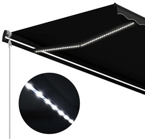 Toldo retrátil com sensor de vento e LED 350x250 cm antracite