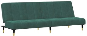 2 pcs conjunto de sofás veludo verde-escuro