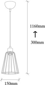 Candeeiro Tel – Preto – Diâmetro 15 cm, Altura 116 cm