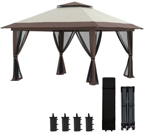 Tenda Dobrável Pop-UP 3,92x3,92x2,83 m Tenda de Jardim com Altura Ajus