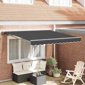 vidaXL Toldo Retrátil Antracite 300 x 250 cm Poliéster e Metal