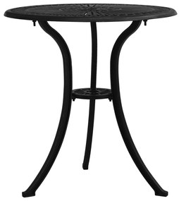 Mesa de jardim 62x62x65 cm alumínio fundido preto