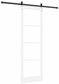 Porta Deslizante vidaXL com Conjunto de Ferragens Branca 78x232 cm Mad