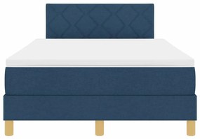 Cama Box Spring com Colchão e LED Azul 120x200 cm Tecido