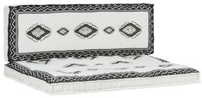 vidaXL Conjunto almofadão jardim para sofá de paletes 2 pcs estampado