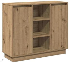 Aparador com LED Carvalho Artesanal 90x32x75 cm Madeira Derivada